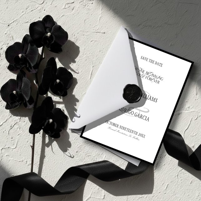 Reserva La Fecha Old Money Flat Save The Date Card (Subido por el creador)