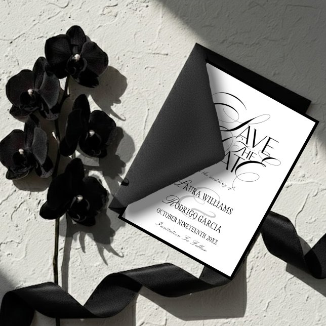 Reserva La Fecha Old Money Photo Flat Save The Date Card (Subido por el creador)