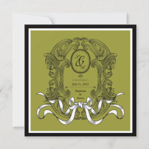Reserva La Fecha Olive Art Deco Bow Vintage Save The Date