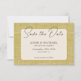 Reserva La Fecha Olive Green Boho photo Flat Save The Date Card