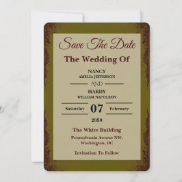 Reserva La Fecha Olive Rust Earthy Wedding Save The Date