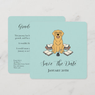 Reserva La Fecha Opal Sweet Student Perro Graduación Save The Date