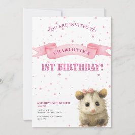 Reserva La Fecha Opossum Birthday Invitation • 1st Birthday