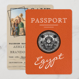 Reserva La Fecha Orange Egypt Passport Wedding Save the Date