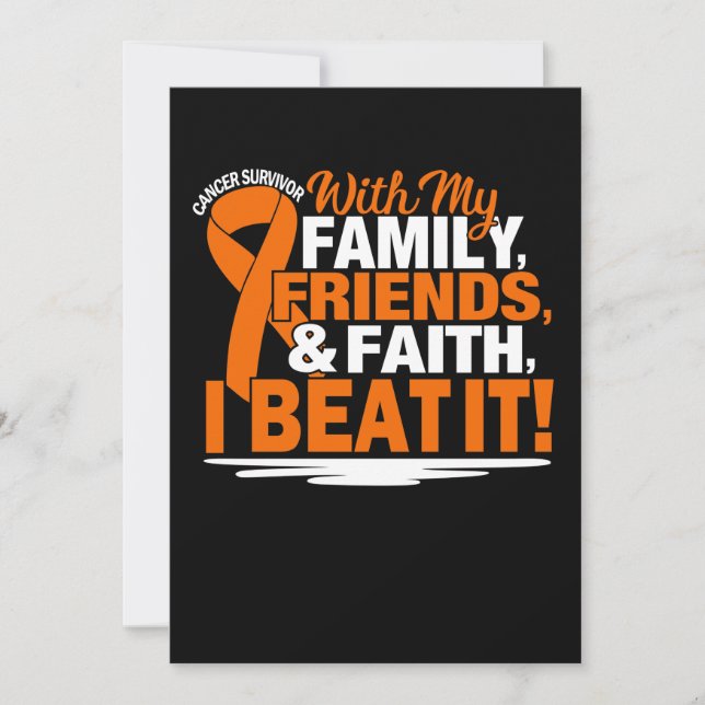 Reserva La Fecha Orange Ribbon Cancer Survivor Friends Family Faith (Anverso)