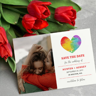 Reserva La Fecha Orgullo acuático Boda lesbiana gay foto