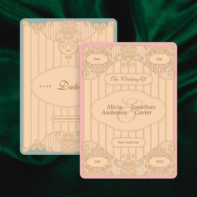 Reserva La Fecha Ornate Art Nouveau Wedding Save The Date (Subido por el creador)