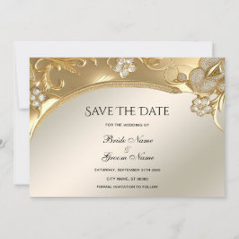 Reserva La Fecha Ornate Gold Floral Save The Date