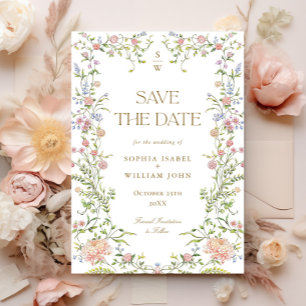 Reserva La Fecha Ornate Grace Pastel Rubor Boda Floral