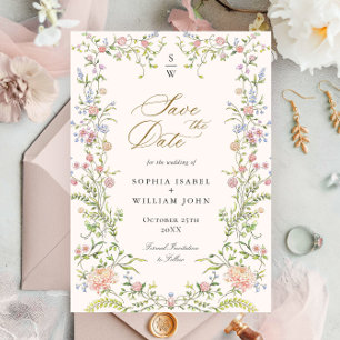Reserva La Fecha Ornate Grace Pastel Rubor Boda Floral