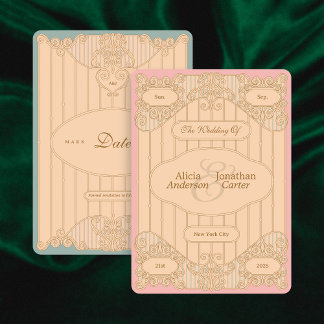 Reserva La Fecha Ornato Save the Date de Boda Art Nouveau