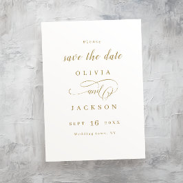 Reserva La Fecha Oro guión simple elegante romántico para salvar la