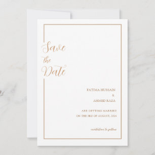 Reserva La Fecha Oro Mínimo Elegante Boda Musulmana Save The Date