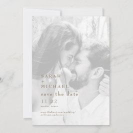 Reserva La Fecha Oro moderno y foto blanco B/W Guardar la fecha