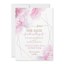 Oro rosa acuarela de color de flores peony guardar