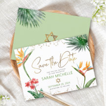Oro Verde Tropical Murciélago B'nai Mitzvah Floral