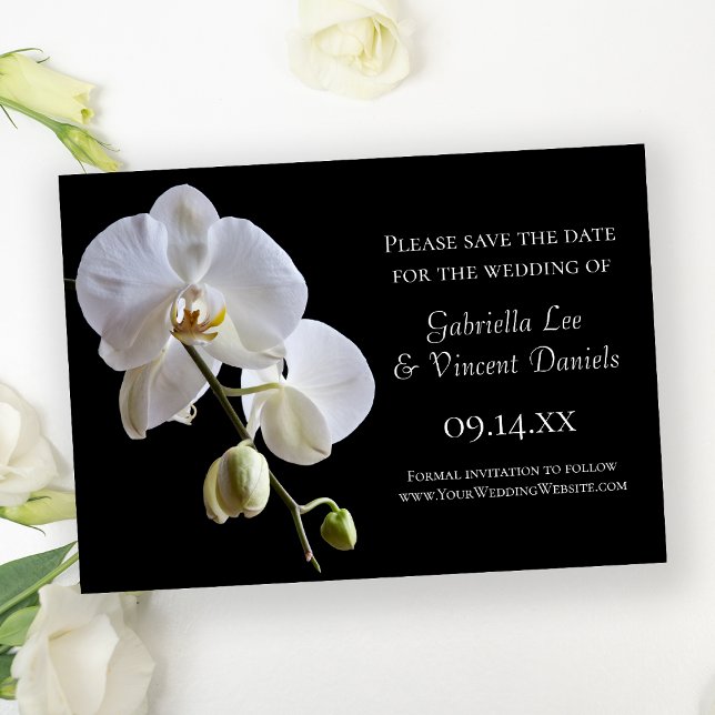 Reserva La Fecha Orquídea blanca en la boda negra salva la fecha (Subido por el creador)
