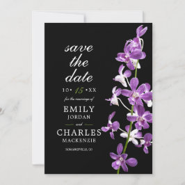 Reserva La Fecha Orquídeas Purpura, Boda Moderna y Elegante