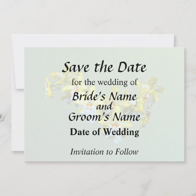 Reserva La Fecha Orquídeas Vuylstekeara Amarillas y Blancas Corazón (Anverso)