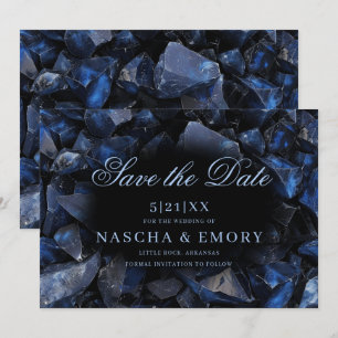 Reserva La Fecha Oscuro Blue Boho Crystals Black Boda