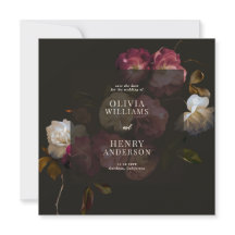 Oscuro Burgundy Floral Malhumorado Negro Elegante 