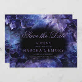 Reserva La Fecha Oscuro morado Boho Crystals Black Boda