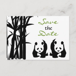 Reserva La Fecha Osos Panda y Bambú Save the Date de Boda