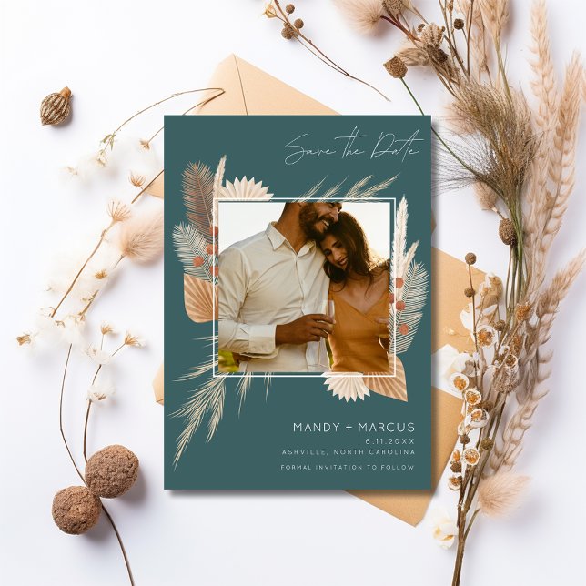 Reserva La Fecha Otoño Boda al aire libre (Fall Autumn Outdoor Wedding Photo Save The Date)