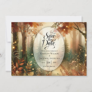 Reserva La Fecha Otoño Brillante en la Boda del Bosque Encantado