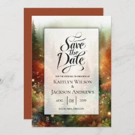 Reserva La Fecha Otoño resplandeciente en el encantado Boda foresta