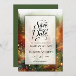 Reserva La Fecha Otoño resplandeciente en el encantado Boda foresta