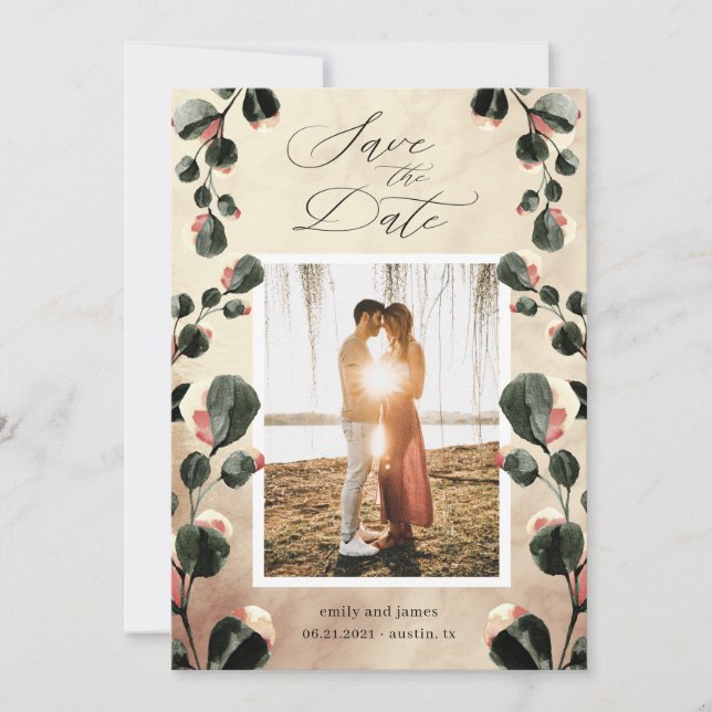 Reserva La Fecha Otoño sensación Octubre Tonos Foto guardar la fech (Anverso)