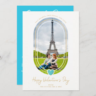 Reserva La Fecha Oval Effect Blue Heart Happy Valentine's Day Photo