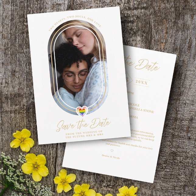 Reserva La Fecha Oval Effect Orgullo corazón LGBT Lesbiana Boda gay (Subido por el creador)