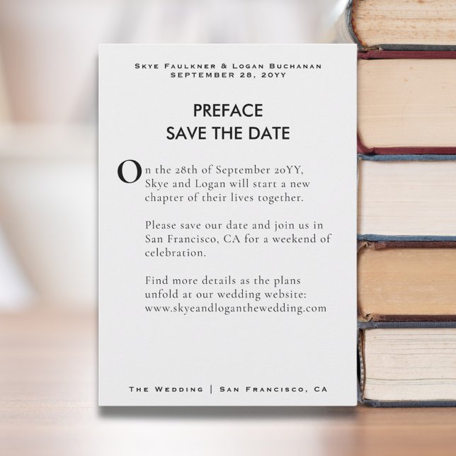 Reserva La Fecha Página de Libro Creativo para Anunciar Boda (The perfect Preface to your bookish library wedding: A unique book page Save the Date.)