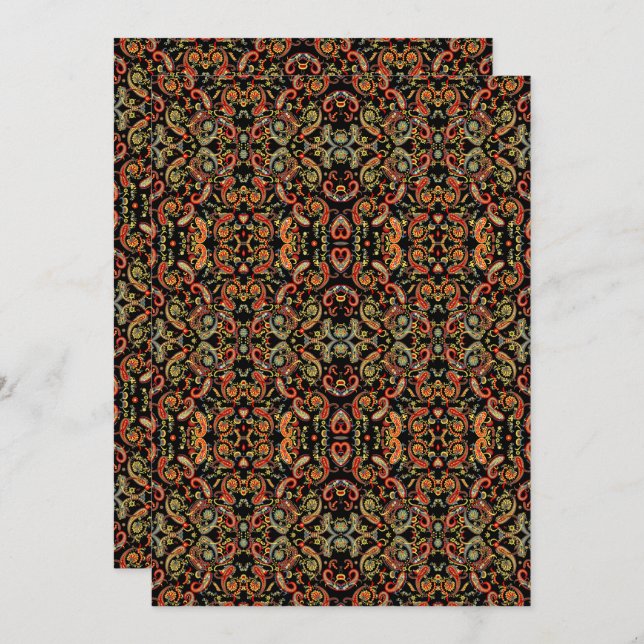 Reserva La Fecha Paisley Pattern Art – Ornamental Floral Outline (Anverso / Reverso)