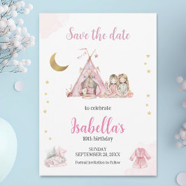 Reserva La Fecha Pajama Fiesta Sleepover Fiesta acuarela