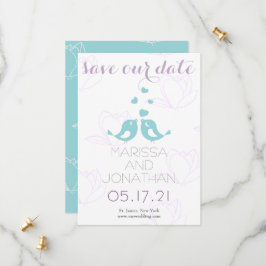 Reserva La Fecha Pájaros amorosos verde azulados/púrpura Guardar la