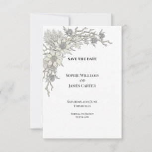 Reserva La Fecha Pale Blue Thistle Boda Guardar la Fecha