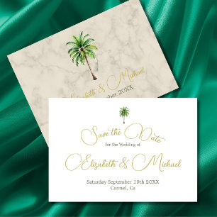 Reserva La Fecha Palm Tree acuarela Simple Wedding Save the Date