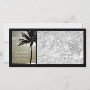 Reserva La Fecha Palm Tree Beach Wedding Save the Date Photo Card