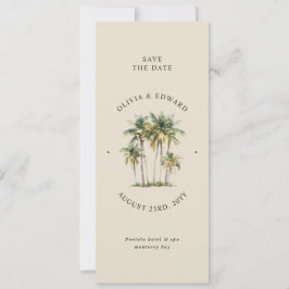 Reserva La Fecha Palm Tree Destination Elegant Coastal Wedding