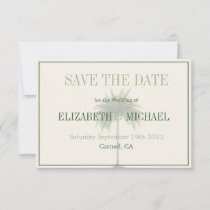 Reserva La Fecha Palm Tree Elegant Modern Wedding Save the Date