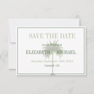 Reserva La Fecha Palm Tree Elegant Modern Wedding Save the Date