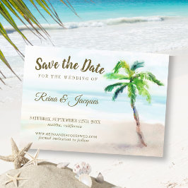 Reserva La Fecha Palm Tree Tropical Beach Save The Date Boda