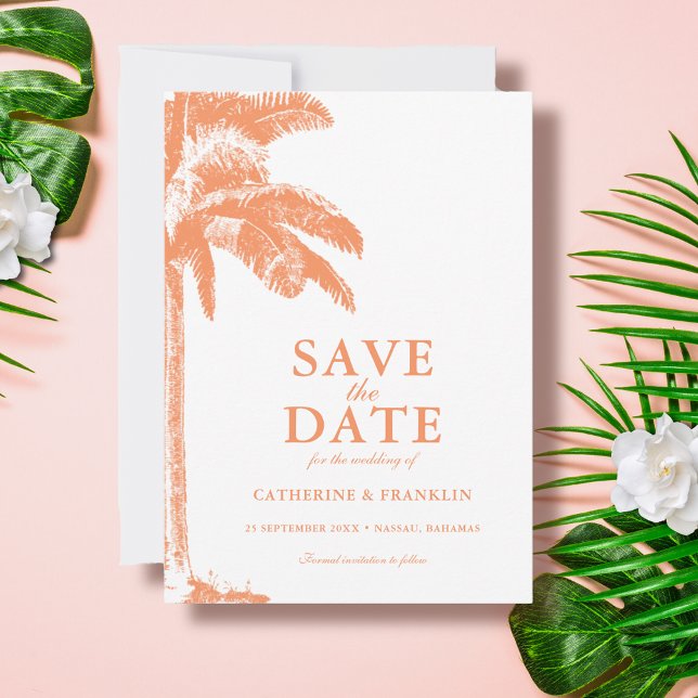 Reserva La Fecha Palm Tree Tropical Elegant Wedding (Subido por el creador)