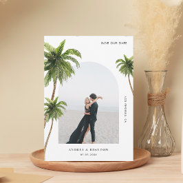 Reserva La Fecha Palmera Tropical Arco Foto Boda de Destino