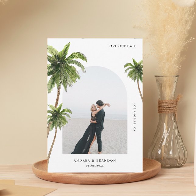 Reserva La Fecha Palmera Tropical Arco Foto Destino Boda (Subido por el creador)