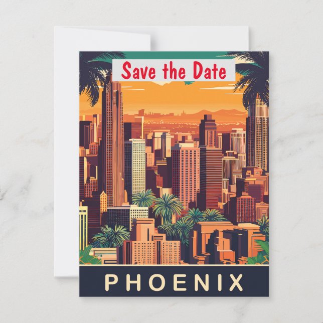 Reserva La Fecha Palmeras de la puesta de sol de Phoenix: cálida in (Anverso)