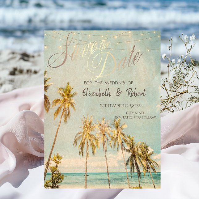 Reserva La Fecha Palmeras de Playa Retro Salva la Fecha (Subido por el creador)